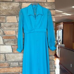 Vintage maxi dress robin egg blue